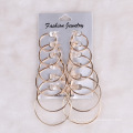 Shangjie OEM Multi-piece set of personalized exaggerated hoop earrings alloy oversized hoop earrings